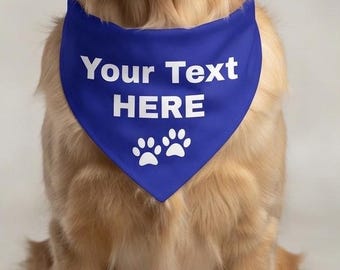 Personalized Dog Bandana, Custom Text