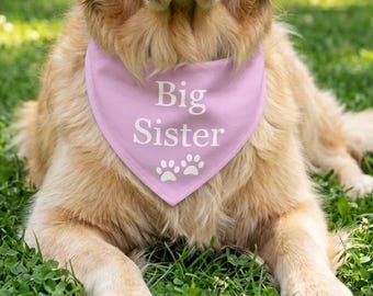 Big Sister Dog Bandana: Pregnancy Announcement
