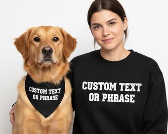 Matching Dog and Owner Set, Custom matching pet owner, Personalized Mom or Dad Shirt with Dog Bandana, Custom Pet gifts, Dog lovers gift