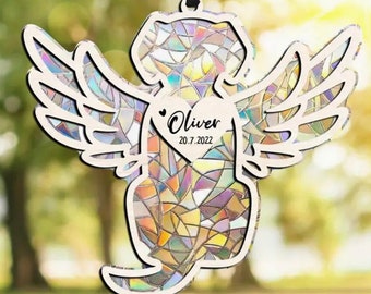 Regalo personalizado de condolencias por la pérdida de un perro, atrapasol conmemorativo personalizado para perros, regalo conmemorativo para perros, regalo de pérdida de un perro, regalo de recuerdo para perros