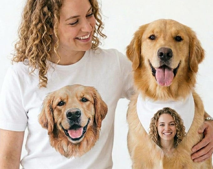 Matching Dog and Owner Set, Custom matching pet owner, Personalized Mom or Dad Shirt with Dog Bandana, Custom Pet gifts, Dog lovers gift