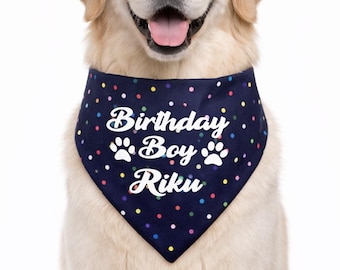 Birthday Dog Bandana Over the Collar, Its My Birthday Puppy Bandana, Girl or Boy Birthday Dog Bandana,  Personalized with your dog name