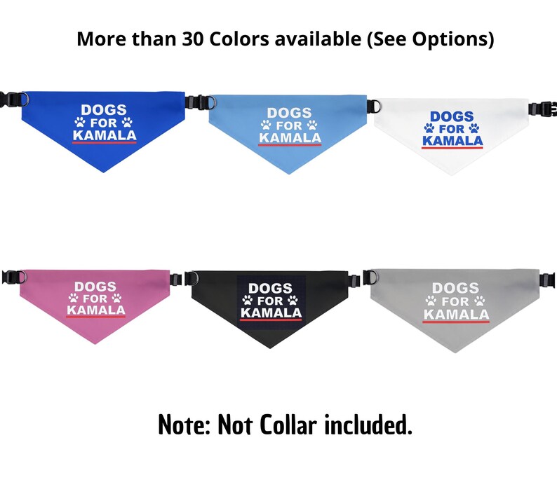 Dogs for Harris Walz 2024 Bandana, Over Collar Kamala Dog Bandana, Dog