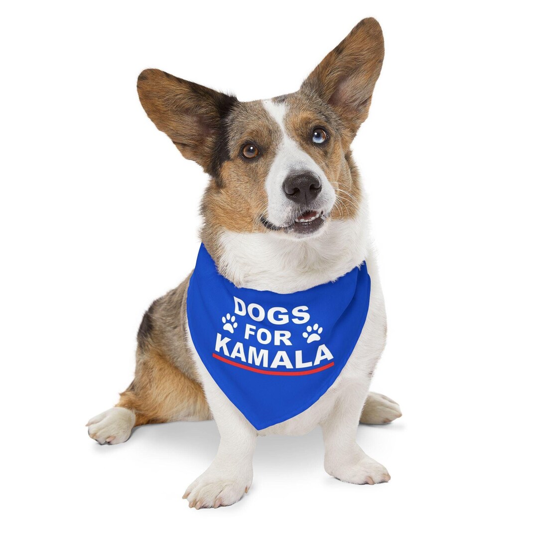 Dogs for Harris Walz 2024 Bandana, Over Collar Kamala Dog Bandana, Dog