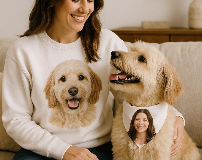 Matching Dog and Owner Set, Custom matching pet owner, Personalized Mom or Dad Shirt with Dog Bandana, Custom Pet gifts, Dog lovers gift