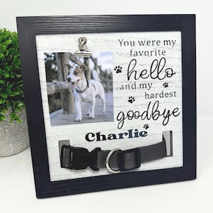 Memorial Pet Collar Sign, Dog Memorial Wood Frame With Collar Holder, Dog Memorial Gifts,Pet Loss Gifts,Pet Sympathy Gift,Pet Loss Gift