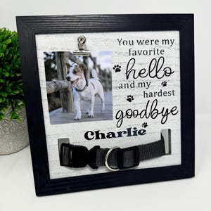 Pet Memorial Shadowbox, Memorial Pet Collar Sign, Dog Picture Frame, Custom Name, Collar holder, Dog Remembrance Gift, Bereavement gift