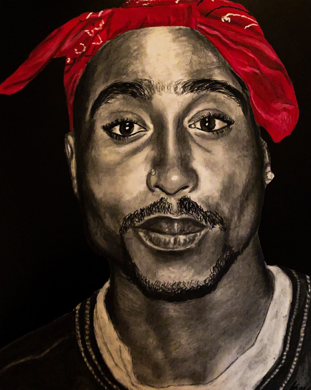 Tupac in Red Etsy