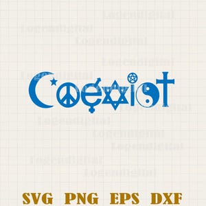 Samexistera Symbol SVG PNG EPS DXF, Fred Kärlek Enhet Religiösa Symboler Svg, Samexistera Svg Digital Cut-fil