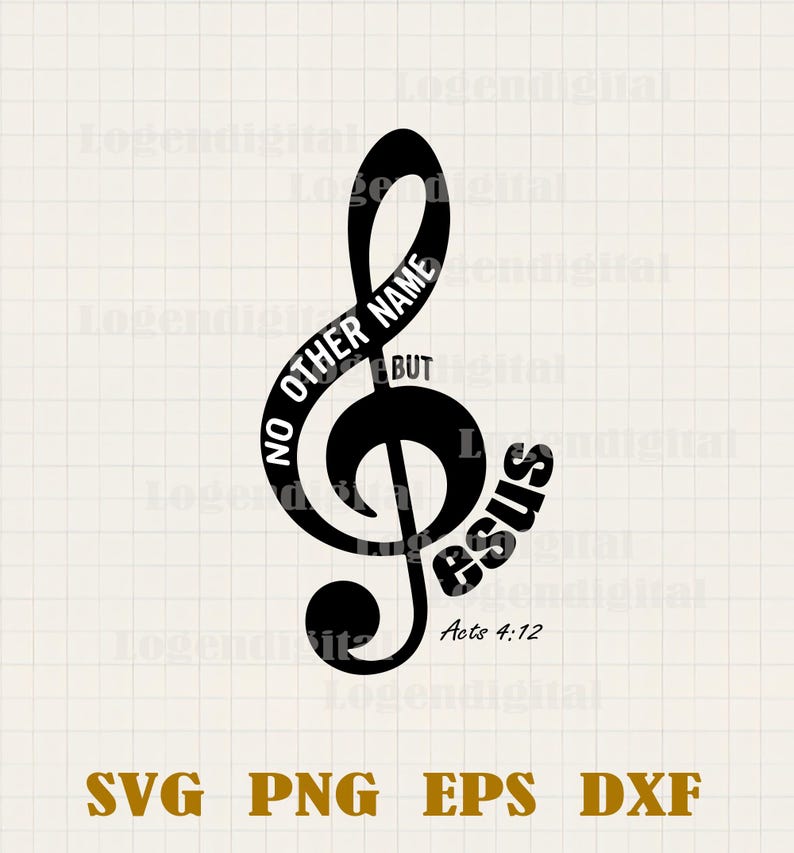 No Other Name But Jesus Music Note SVG