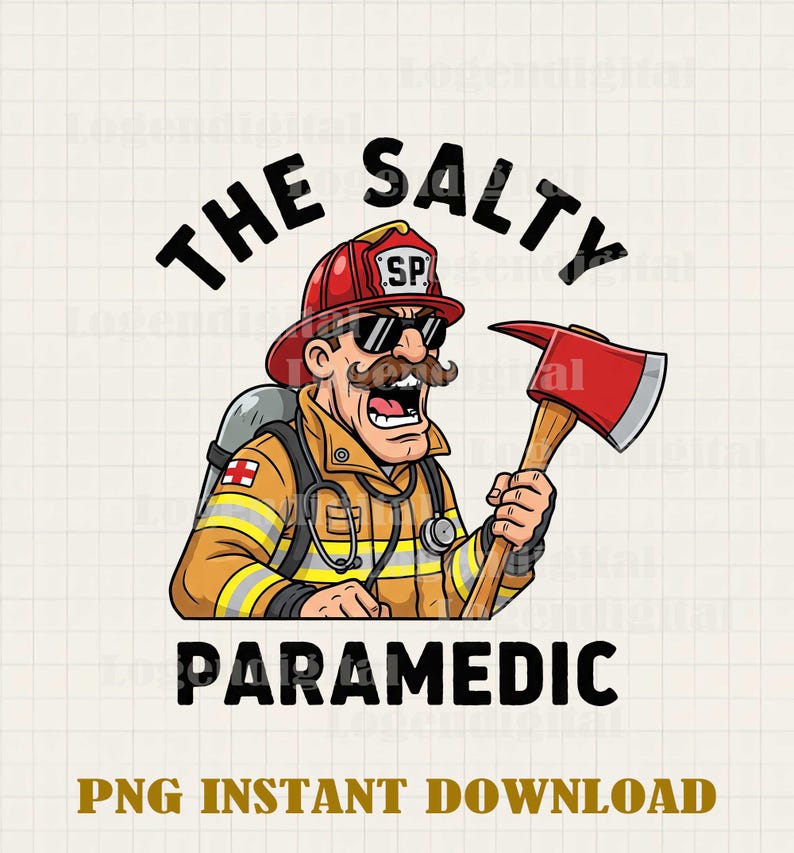 The Salty Paramedic Firefighter Png, Firefighter Funny Png, Fire ...