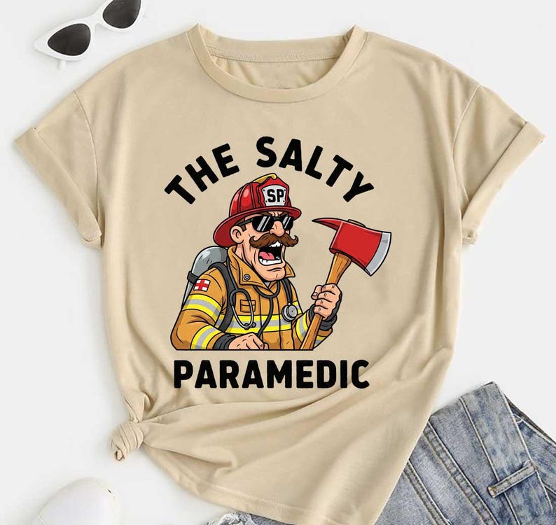 The Salty Paramedic Firefighter Png, Firefighter Funny Png, Fire ...
