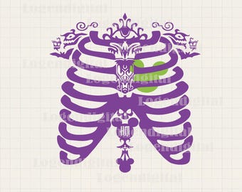 Disney Heart Skeleton Rib Cage SVG, Skeleton Haunted Mansion SVG, Skeleton Heart należy do Haunted Mansion SVG pliki png eps cricut