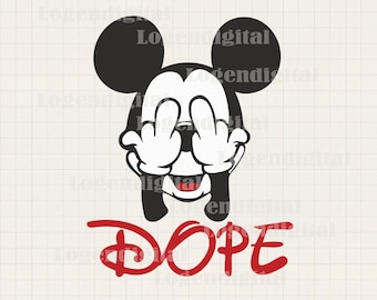 Dope Mickey Cartoon (plik svg, png, eps, dxf) (pobranie cyfrowe)
