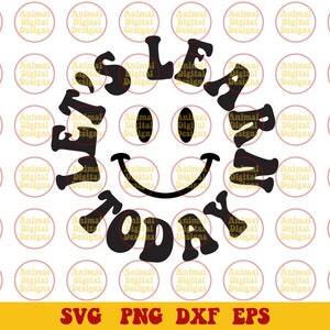 May include: Black and yellow graphic design featuring a smiley face with the words "SLEEP TODAY" in a retro font. The design includes SVG, PNG, DXF, and EPS file formats. The background has a pattern of circular logos.