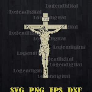 Cross Of Jesus Christ Inri Symbols SVG, Jesus Christ svg Christian Faith Jesus Crown Of Thorn svg png eps dxf files cricut