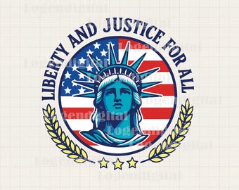 Liberty And Justice For All Svg, 4th of July Svg, Liberties America Flag 4th Of July Svg Png Dxf Eps files Cameo Cricut