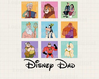 Disney Dad Cartoon PNG - Vatertag Sublimation (Digitaler Download)