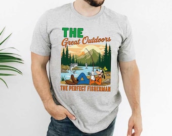 The Great Outdoors Fisherman Goofy Comfort Colors Shirts, Goofy Fishing T Shirt for Father's Day, Disney Goofy Movie Comfort Colors Shirt