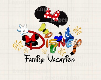 Disney Familienurlaub PNG, Disney Figuren Clipart, Mickey Minnie Goofy Zaubererhut Png, Familienreise Png Sublimation