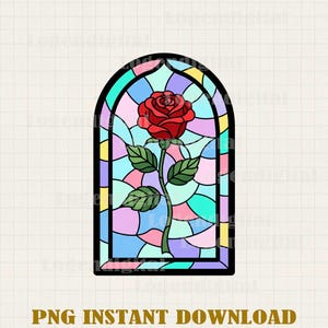 Stained Glass Rose Png