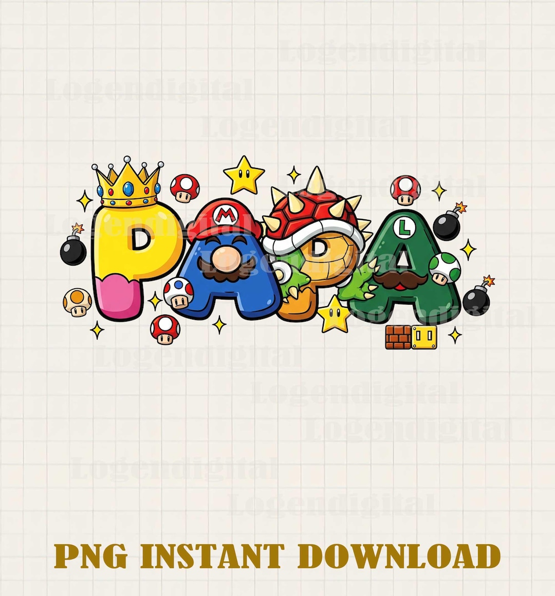 Papa Retro Game Super Mario Princess Png, Super Mario Dad Sublimation ...