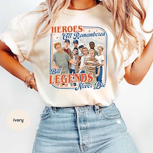 Heroes Get Remembered But Legends Never Die Comfort Colors T Shirts, Retro Baseball The Sandlot Movie T Shirt, 90s Baseball Movie T Shirts