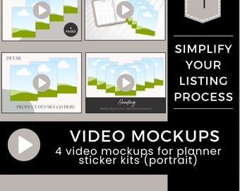 Planner Sticker Shop Video Mockup Vorlagen: Bearbeitbare Canva Vorlagen (Digitaler Download)