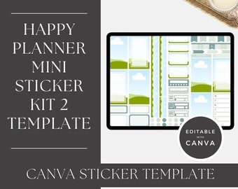 Classic Vertical Happy Planner Mini Sticker Kit 2 Template: Editable Canva Stickers (Digital Download)