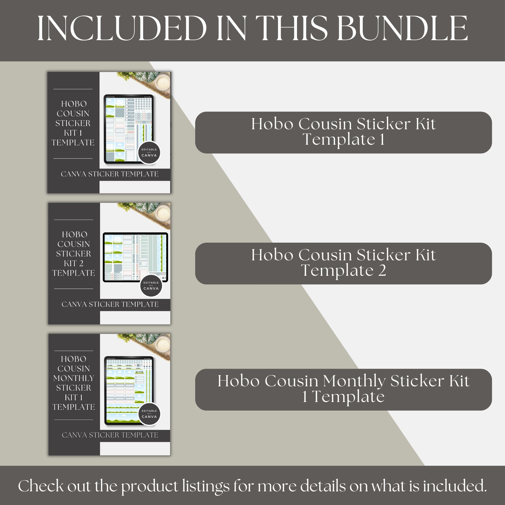 Hobonichi Cousin Planner Sticker Kit Templates Bundle: Weekly & Monthly ...