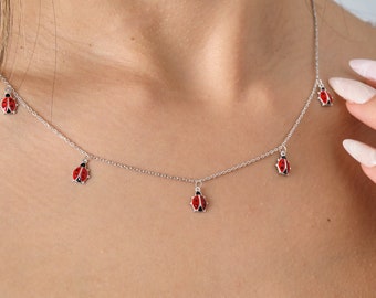 Ladybug Necklace - Enamel Ladybug - Dainty Jewelry - Luck Pendant - Good Luck Gift - Summer Gift for Daughter - Ladybugs for Mom