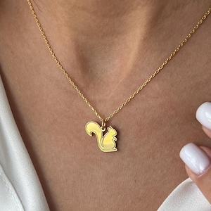 Squirrel Necklace - 925K Sterling Silver - Autumn Jewelry - Necklace for Fall - Chipmunk Pendant - Gift for Daughter - Gift for Sister