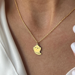 Ghost Necklace - 925K Sterling Silver - Halloween Jewelry - Necklace for Fall - Scary Pendant - Gift for Daughter - Gift for Sister