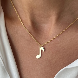 Musical Note Necklace - 925K Sterling Silver - Music Jewelry - Necklace for Singer - Music Pendant - Gift for Daughter - Gift for Sister