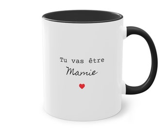 White & black mug, "You're going to be Grandma" cup, Pregnancy announcement