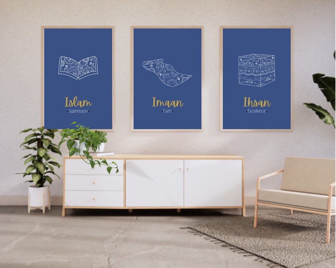 3 Levels of Islam Wall Art Moroccan Style Prints Trio. Deep Etsy
