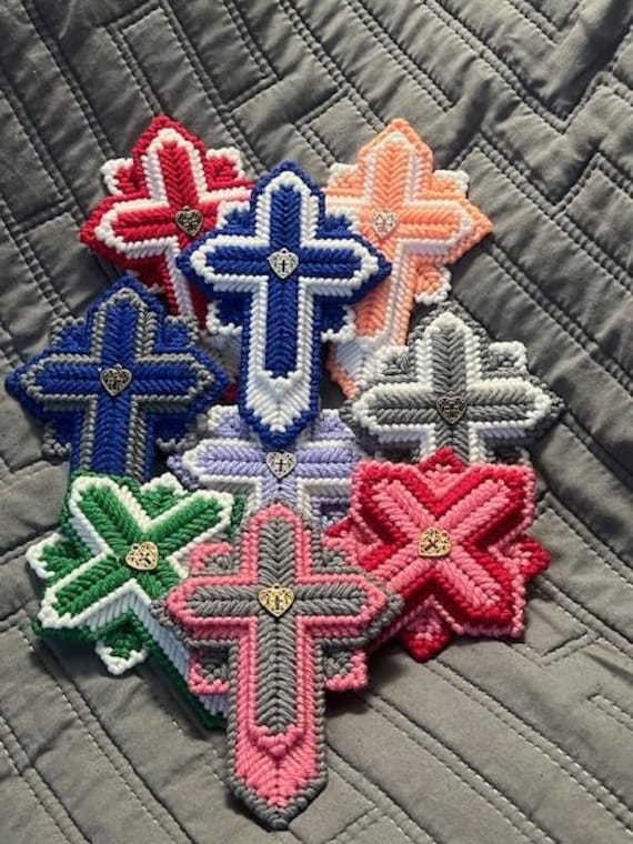 Handmade Mini Plastic Canvas Wall Cross - Etsy
