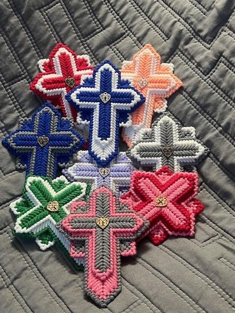 Handmade Mini Plastic Canvas Wall Cross - Etsy
