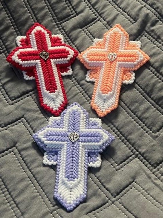 Handmade Mini Plastic Canvas Wall Cross - Etsy