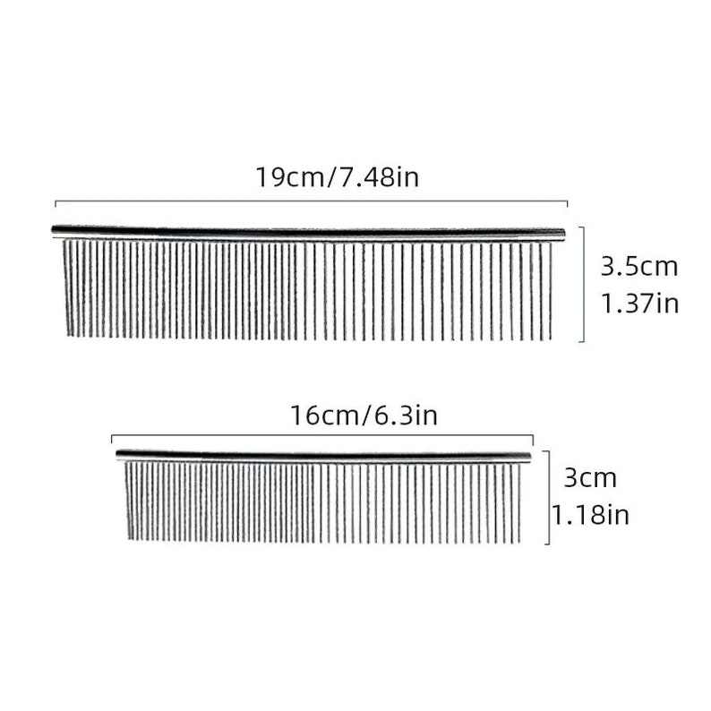 Haustier-Haarkamm-Edelstahl-Haustier-Pflegebürste Entfernt sanft lose verknotete Haare Hund-Katzen-Reinigungs-Schönheitszubehör Bild 3