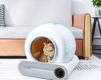 Tonepie Automatic Smart Cat Litter Box Self Cleaning App Control Large Cat Toilet 65L Areneros Para Gato English Version Gatos