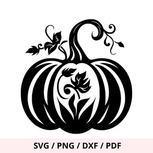 Autumn pumpkin SVG, fall Cut File, citrouille Clipart, decoration automne svg, feuille cameo, Halloween cricut