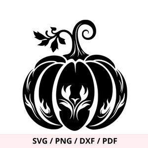 Autumn pumpkin SVG, fall Cut File, citrouille Clipart, decoration automne svg, feuille cameo, Halloween cricut