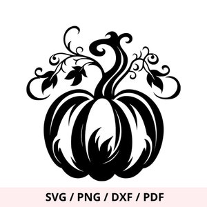 Autumn pumpkin SVG, fall Cut File, citrouille Clipart, decoration automne svg, feuille cameo, Halloween cricut