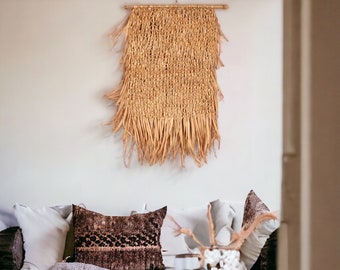 Rattan  Bamboo Wall Hanging Decor Bohemian Decor Ethnic Wall Art Rustic Woven Home Minimalist  Art