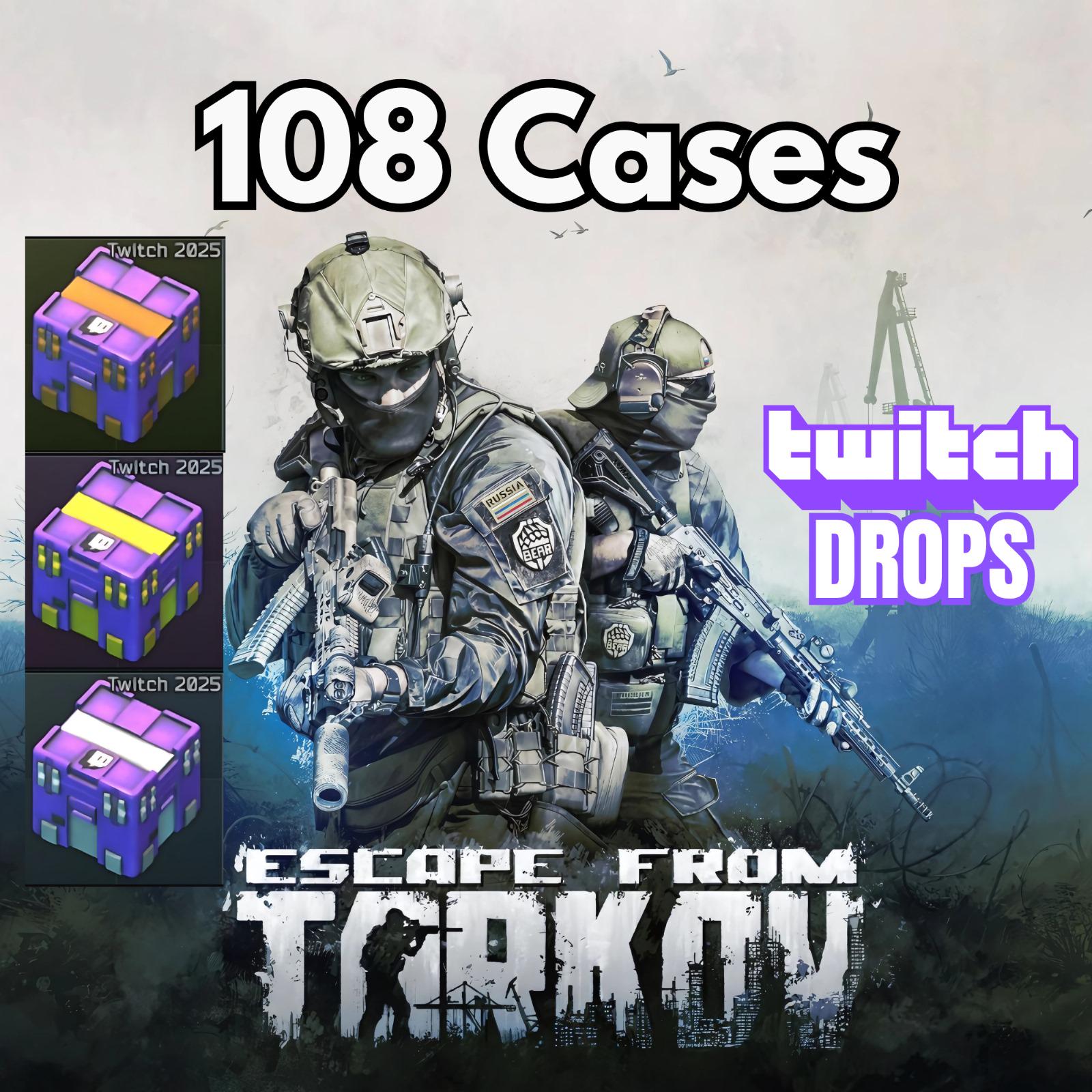 Escape From Tarkov Twitch Drops 108 Cases | 32 Epic, 38 Rare & Fast Delivery