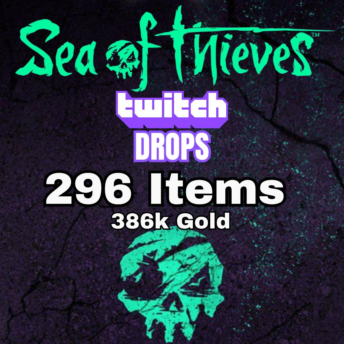 Sea of Thieves Twitch Drops バンドル | アイテム296個、386kゴールド、オブシディアン、フェニックス、オーメンスキン | 迅速な配送
