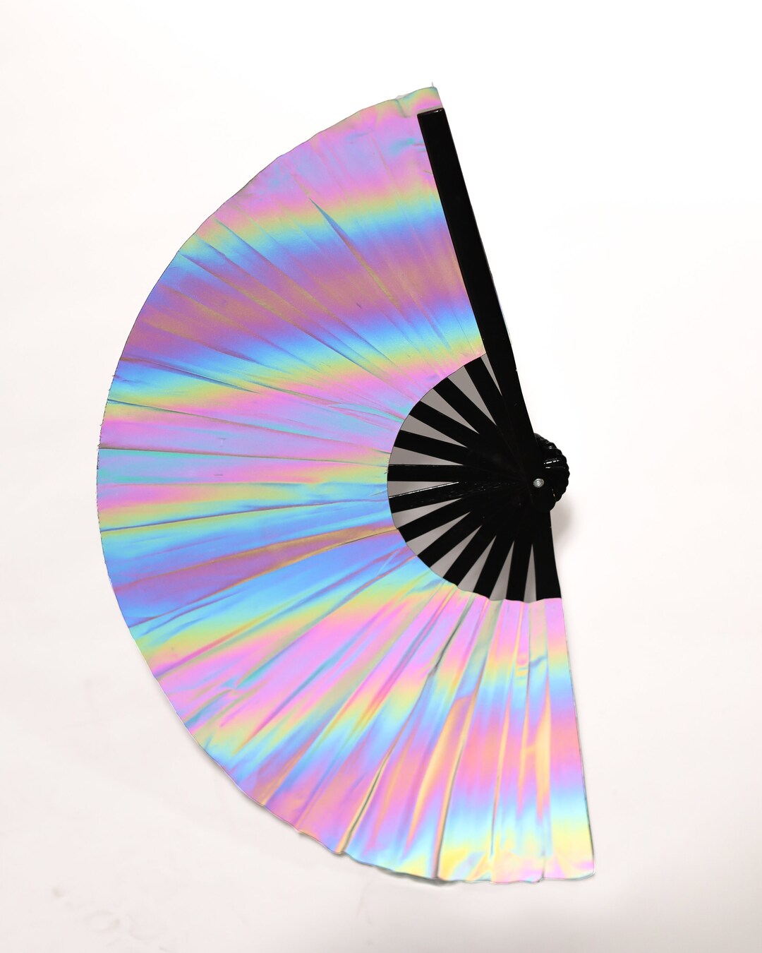 Rave Fan - Large Bamboo Hand Fan - Foldable Fan, Festival, Club ...