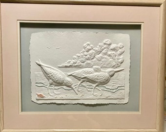 Lori Kiplinger Pandy Cast Paper art, signed and framed.