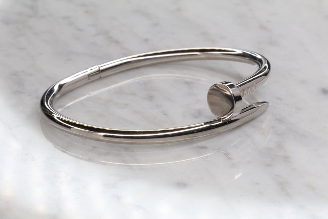 Trendy Silver Nail Bracelet Etsy